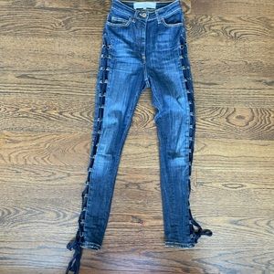 Elisabetta Franchi high waisted jeans with lace up sides